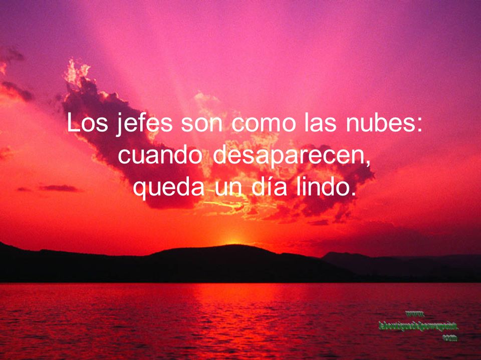 Los jefes son como las nubes: cuando desaparecen, queda un día lindo.