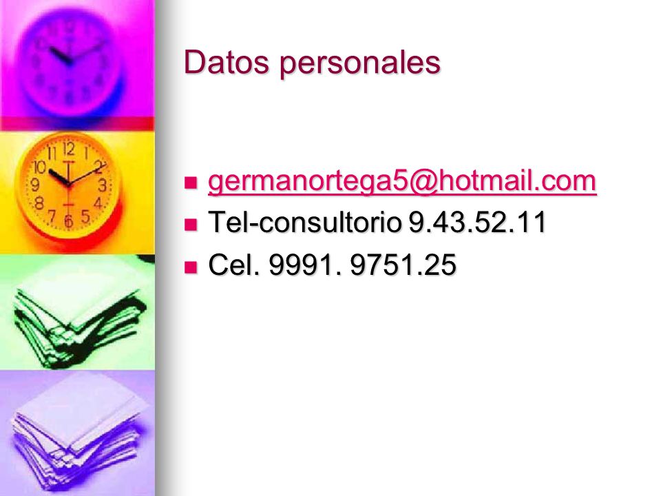 Datos personales Tel-consultorio