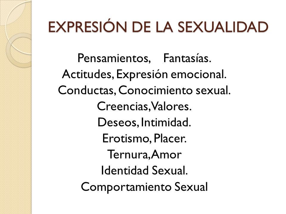 EXPRESIÓN DE LA SEXUALIDAD