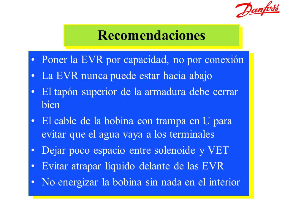 Recomendaciones Poner la EVR por capacidad, no por conexión