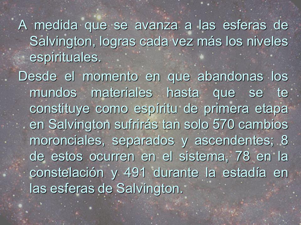 A medida que se avanza a las esferas de Salvington, logras cada vez más los niveles espirituales.