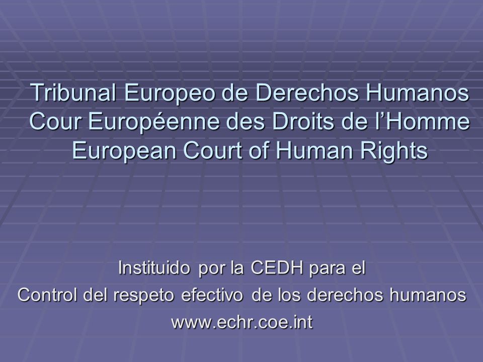 Tribunal Europeo de Derechos Humanos Cour Européenne des Droits de l’Homme European Court of Human Rights