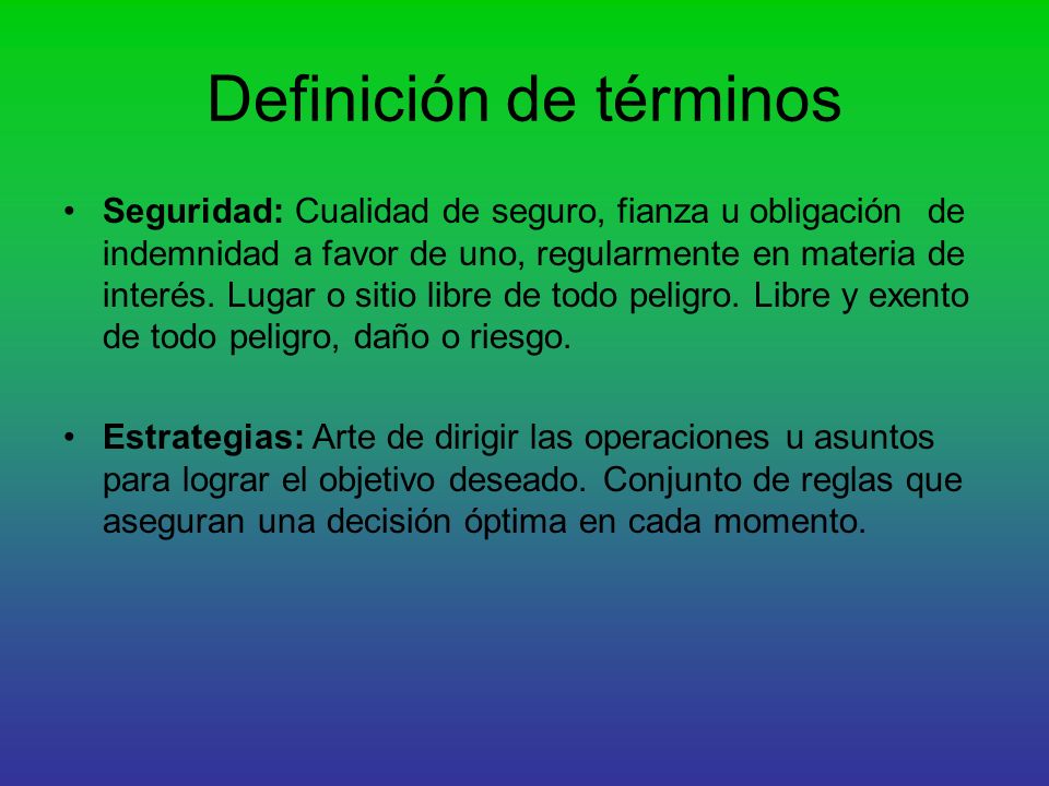 Definición de términos
