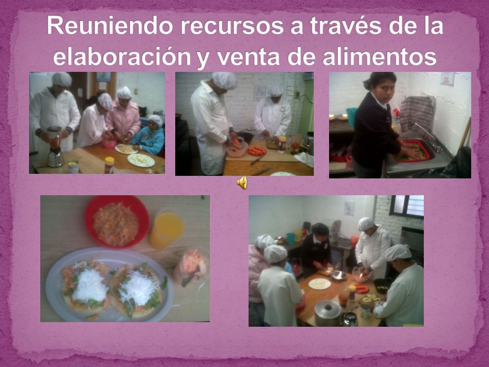 Reuniendo recursos a través de la elaboración y venta de alimentos