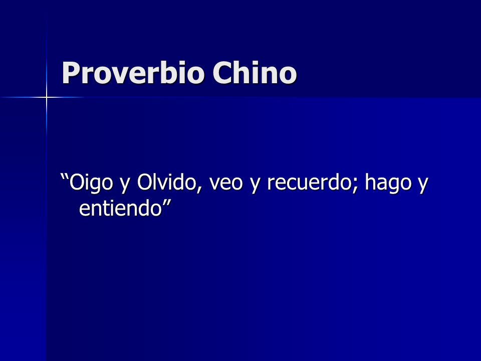 Proverbio Chino Oigo y Olvido, veo y recuerdo; hago y entiendo