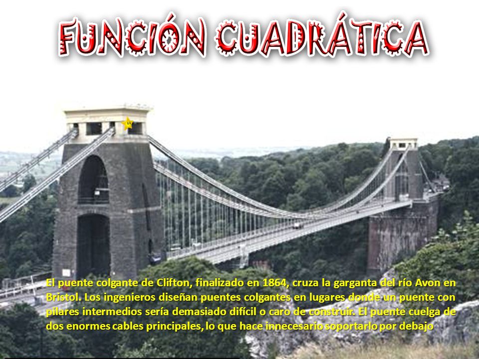 El puente colgante de Clifton, finalizado en 1864, cruza la garganta del río Avon en Bristol.