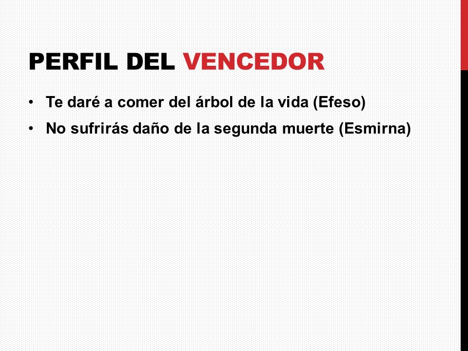 Perfil del vencedor Te daré a comer del árbol de la vida (Efeso)