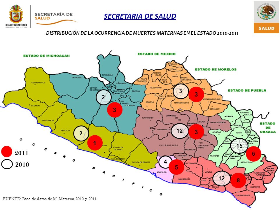 DISTRIBUCIÓN DE LA OCURRENCIA DE MUERTES MATERNAS EN EL ESTADO