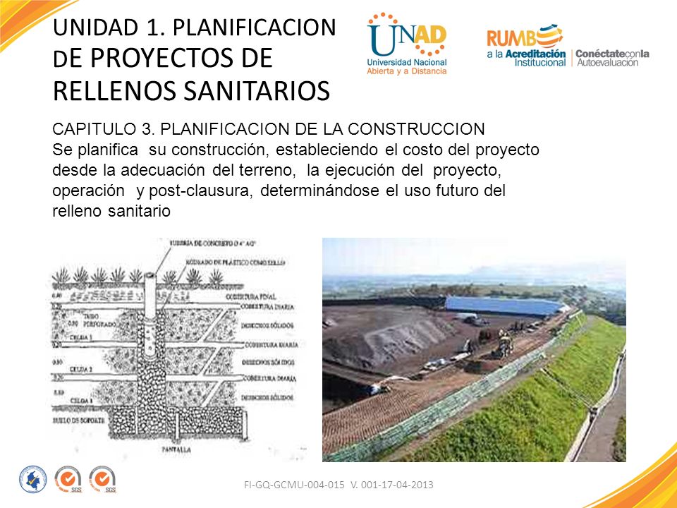 UNIDAD 1. PLANIFICACION DE PROYECTOS DE RELLENOS SANITARIOS