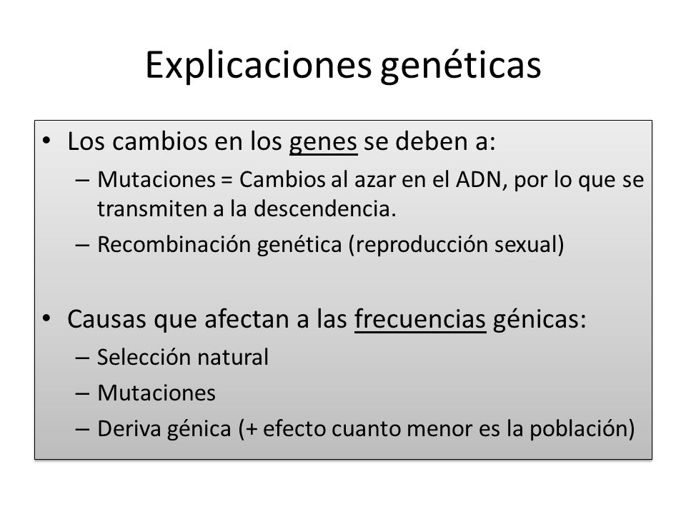 Explicaciones genéticas