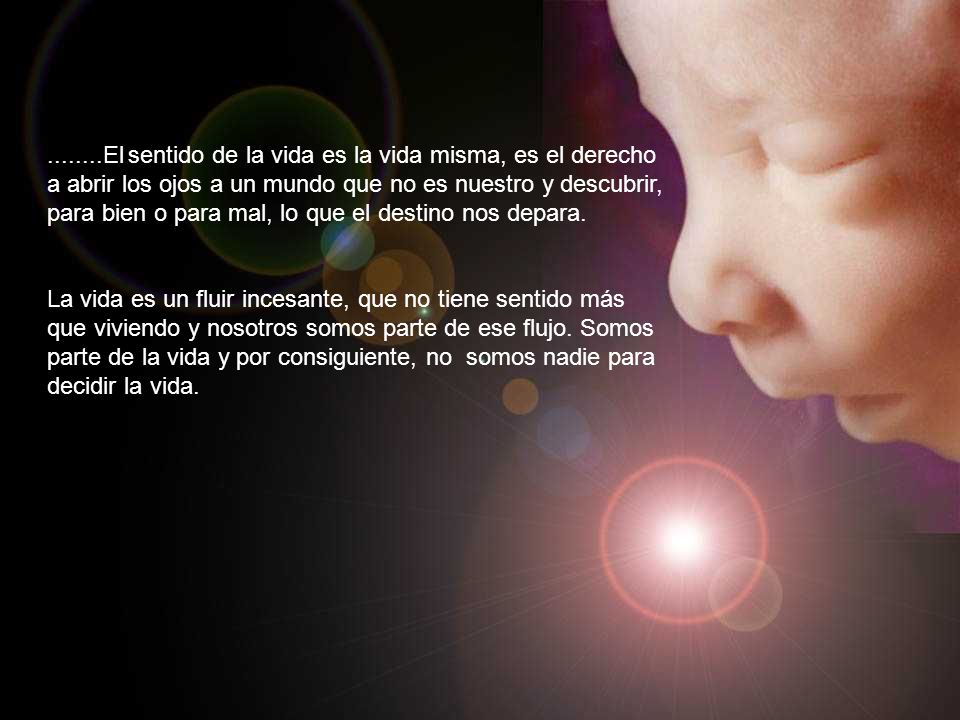 El sentido de la vida es la vida misma, es el derecho