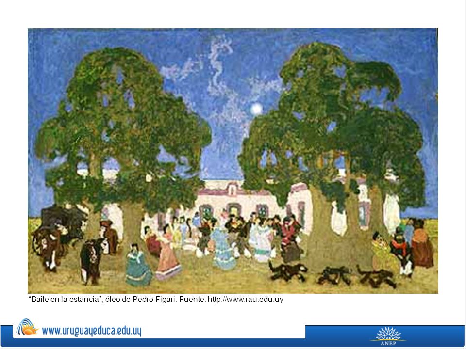 Baile en la estancia , óleo de Pedro Figari. Fuente:   rau
