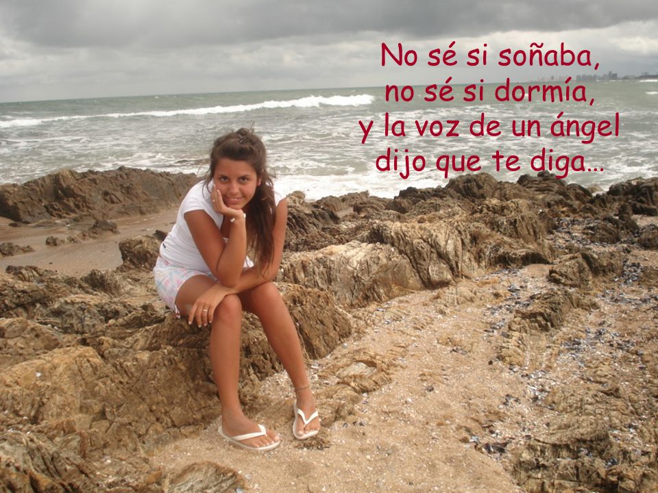 No sé si soñaba, no sé si dormía, y la voz de un ángel dijo que te diga…
