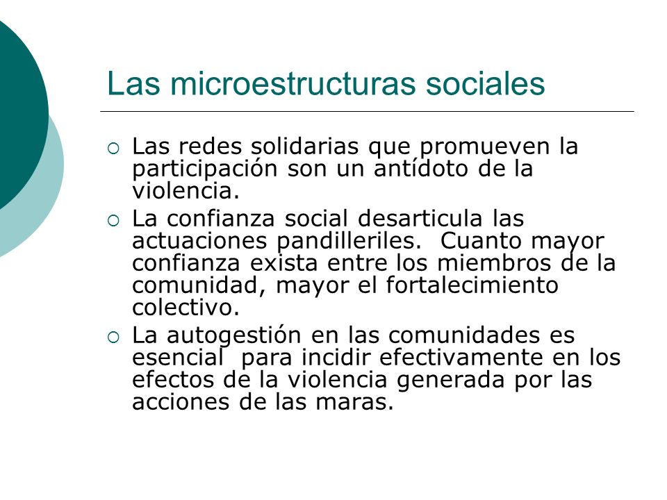 Las microestructuras sociales