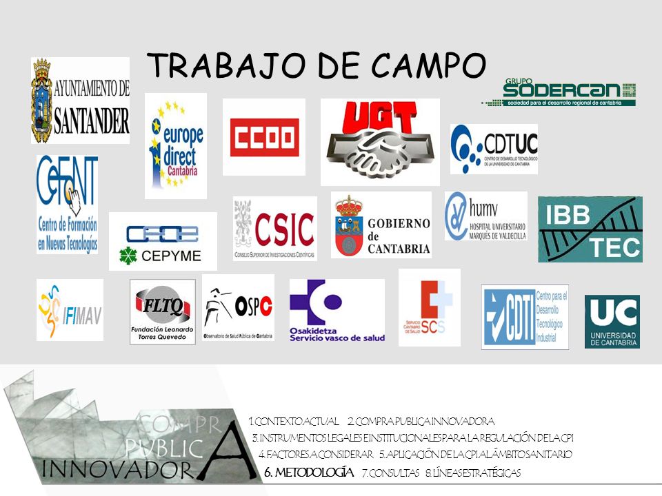 TRABAJO DE CAMPO 1. CONTEXTO ACTUAL 2. COMPRA PUBLICA INNOVADORA