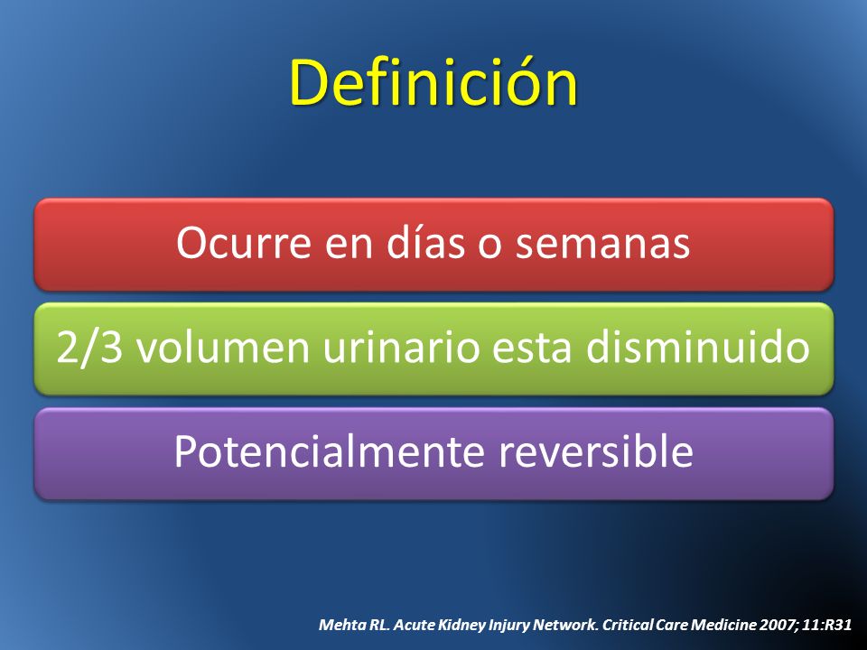 Definición Ocurre en días o semanas