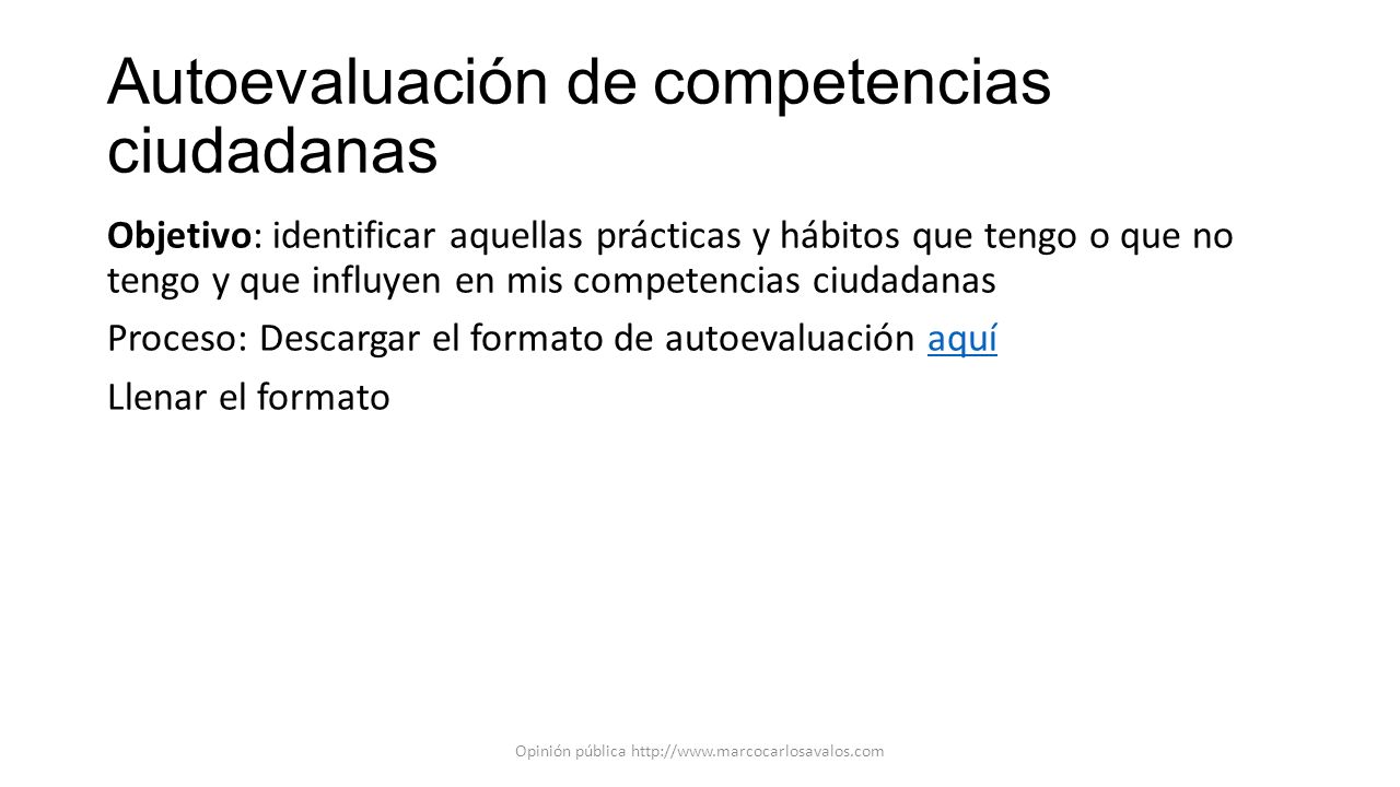 Autoevaluación de competencias ciudadanas