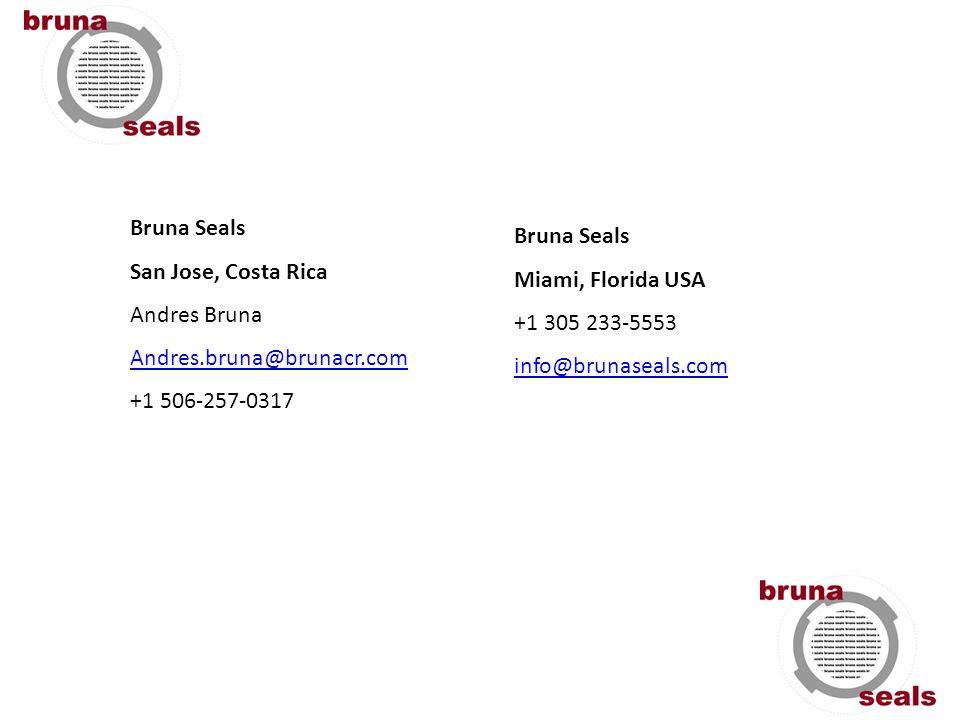 Bruna Seals San Jose, Costa Rica. Andres Bruna Bruna Seals.