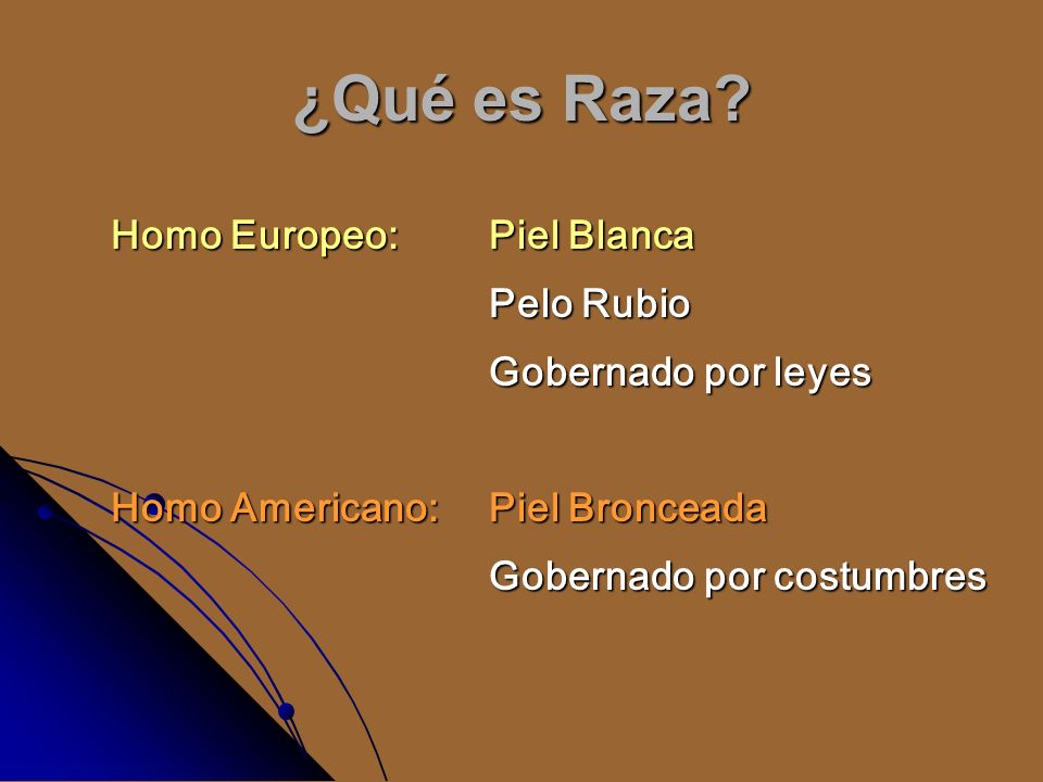 ¿Qué es Raza Homo Europeo: Piel Blanca Pelo Rubio Gobernado por leyes