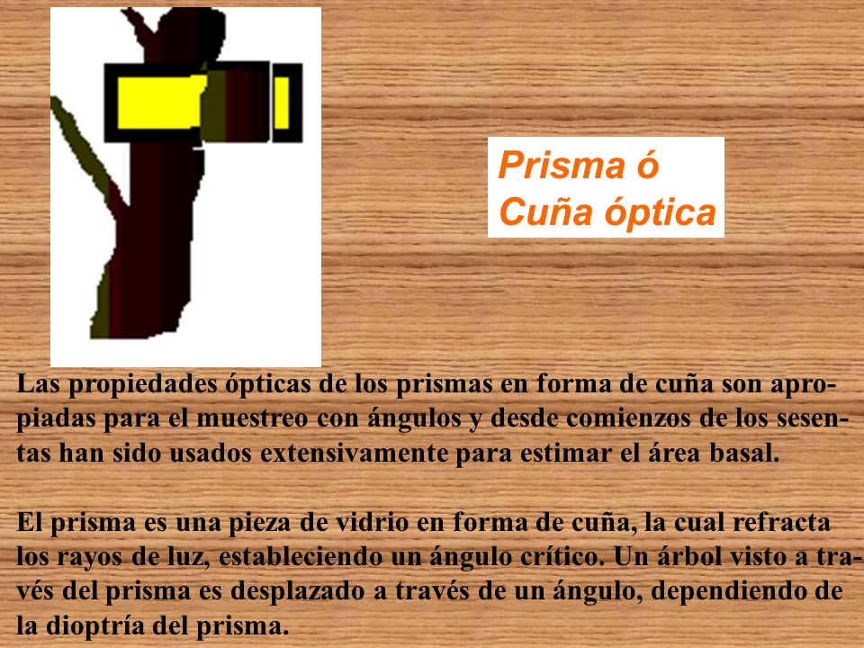 Prisma ó Cuña óptica. Las propiedades ópticas de los prismas en forma de cuña son apro-