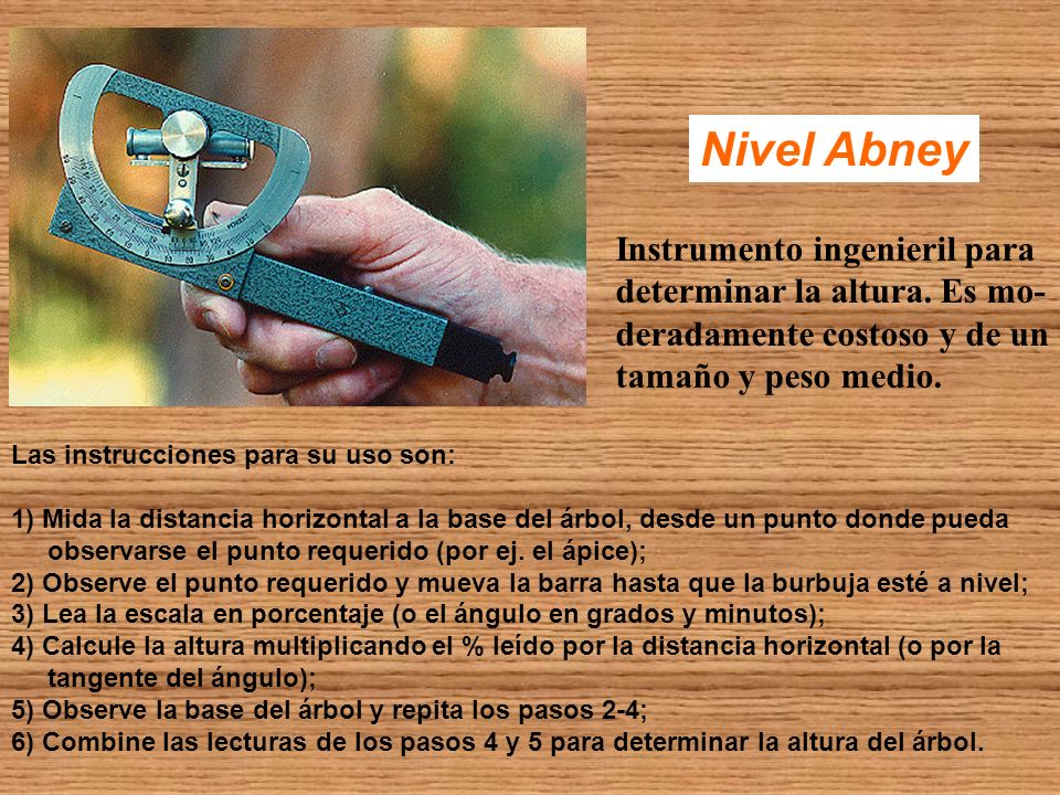 Nivel Abney Instrumento ingenieril para determinar la altura. Es mo-