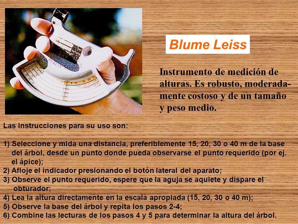 Blume Leiss Instrumento de medición de alturas. Es robusto, moderada-