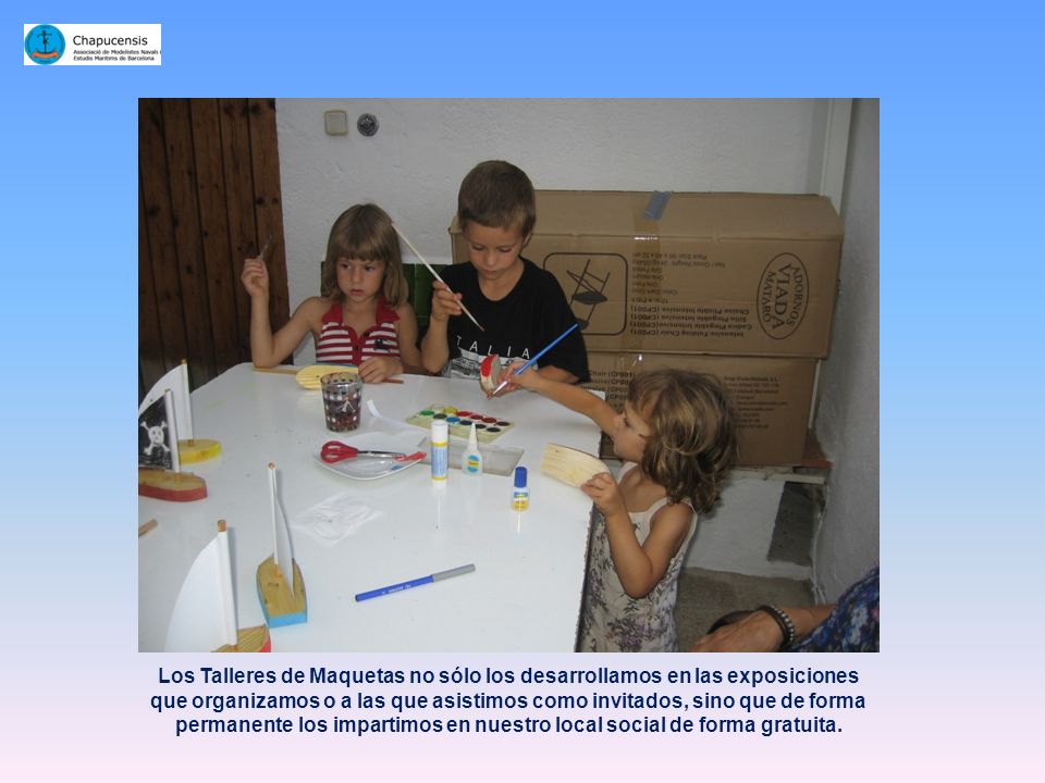 Los Talleres de Maquetas no sólo los desarrollamos en las exposiciones que organizamos o a las que asistimos como invitados, sino que de forma permanente los impartimos en nuestro local social de forma gratuita.