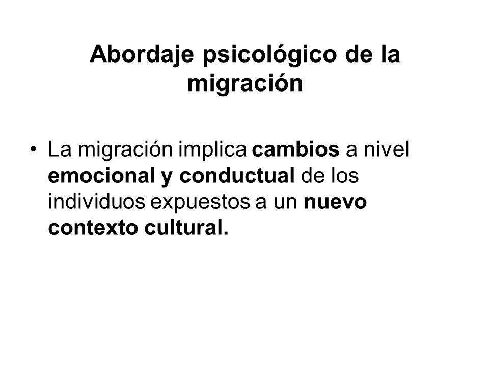 Abordaje psicológico de la migración