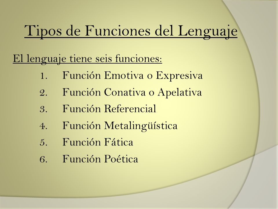 Tipos de Funciones del Lenguaje
