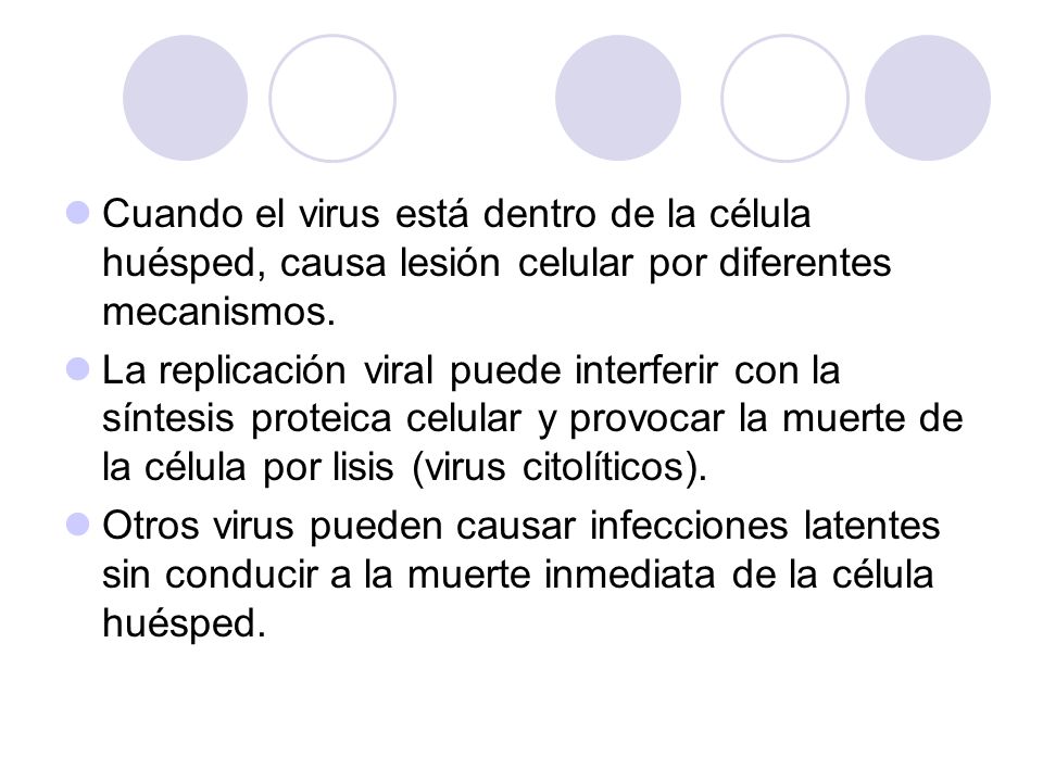Cuando el virus está dentro de la célula huésped, causa lesión celular por diferentes mecanismos.