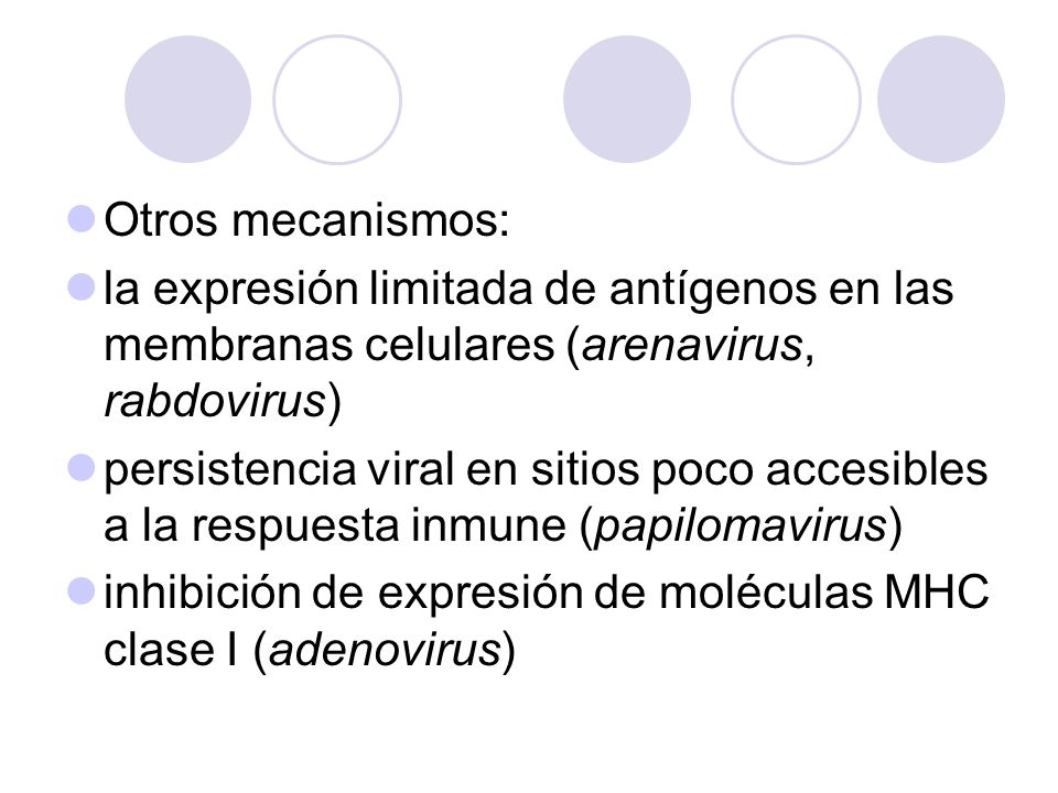 Otros mecanismos: la expresión limitada de antígenos en las membranas celulares (arenavirus, rabdovirus)