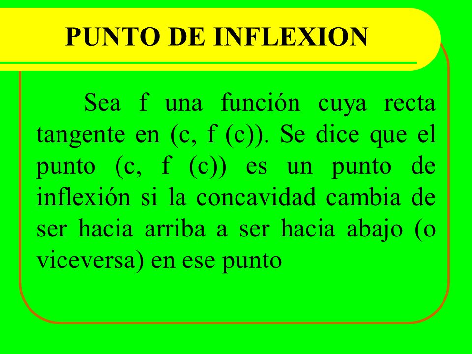 PUNTO DE INFLEXION
