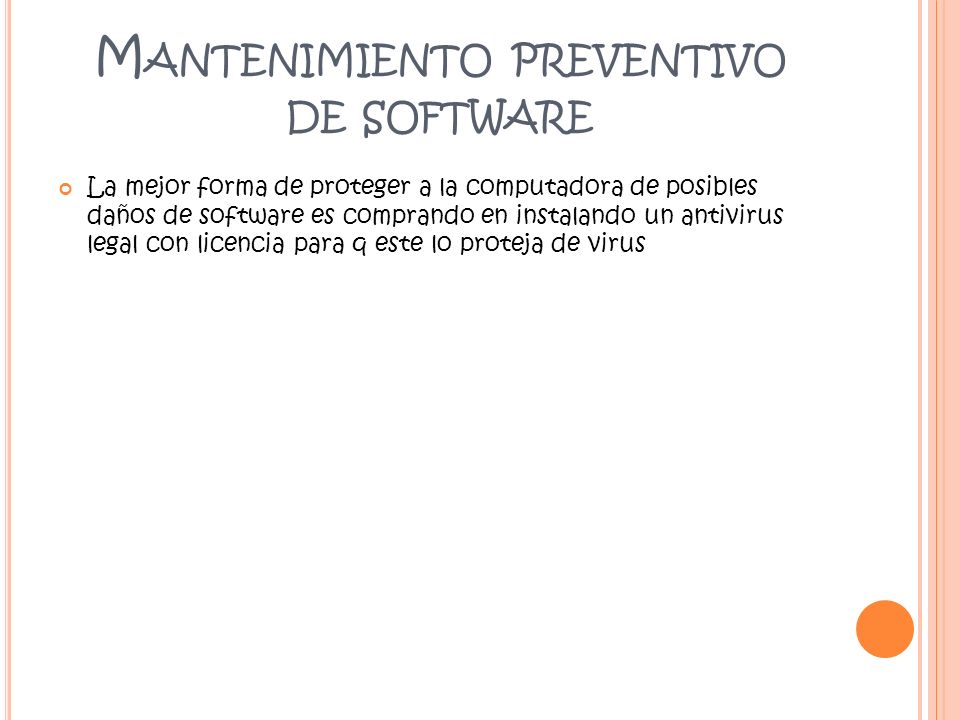Mantenimiento preventivo de software