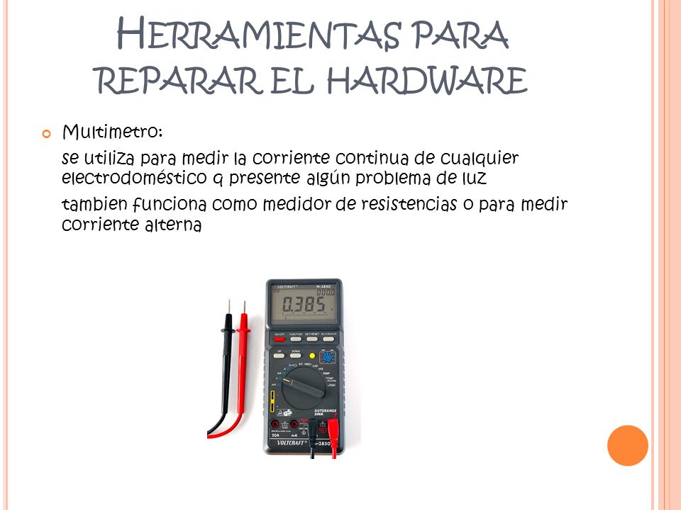 Herramientas para reparar el hardware