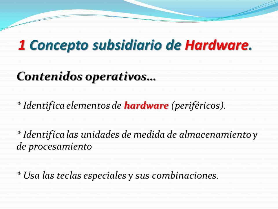 1 Concepto subsidiario de Hardware.