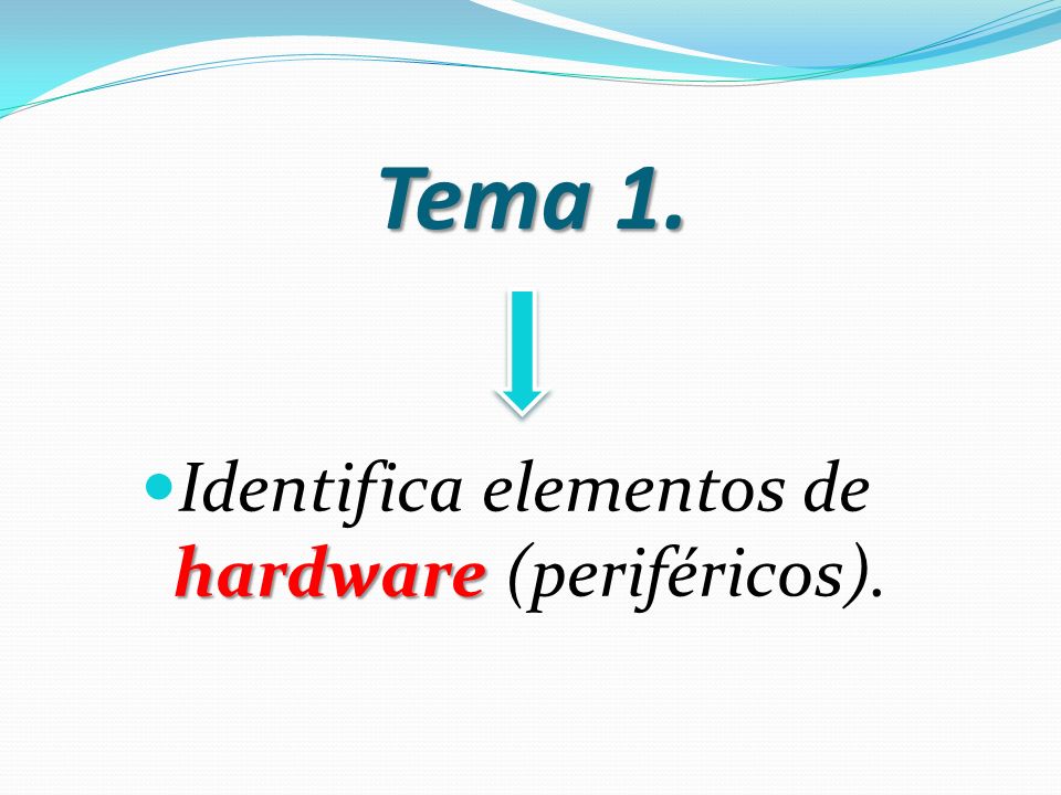 Tema 1. Identifica elementos de hardware (periféricos).