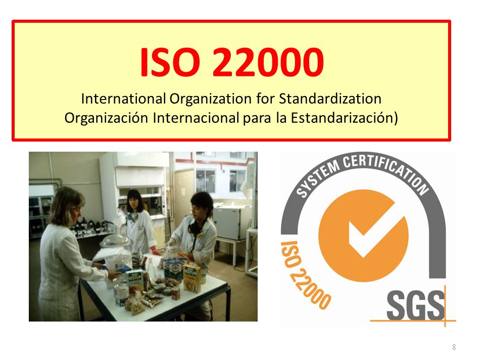 ISO International Organization for Standardization Organización Internacional para la Estandarización)
