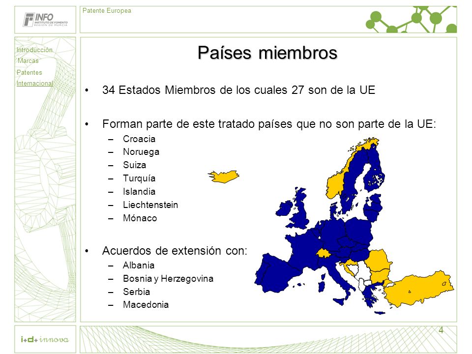 Países miembros 34 Estados Miembros de los cuales 27 son de la UE