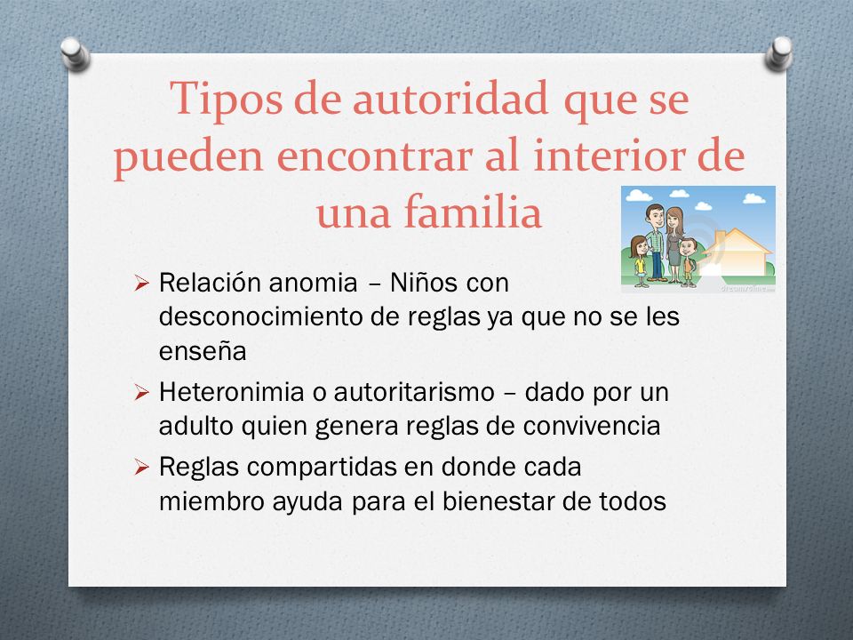 Tipos de autoridad que se pueden encontrar al interior de una familia