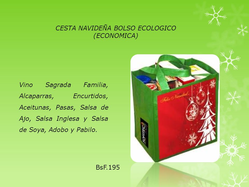CESTA NAVIDEÑA BOLSO ECOLOGICO