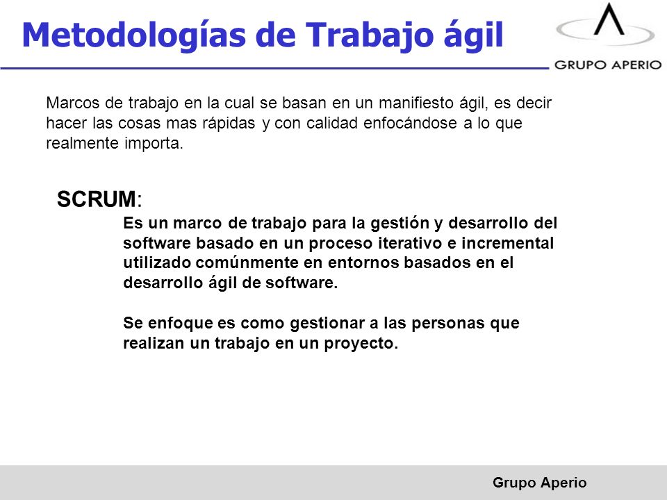 Metodologías de Trabajo ágil
