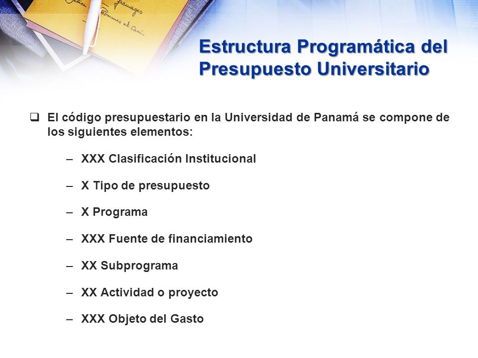 Estructura Programática del Presupuesto Universitario