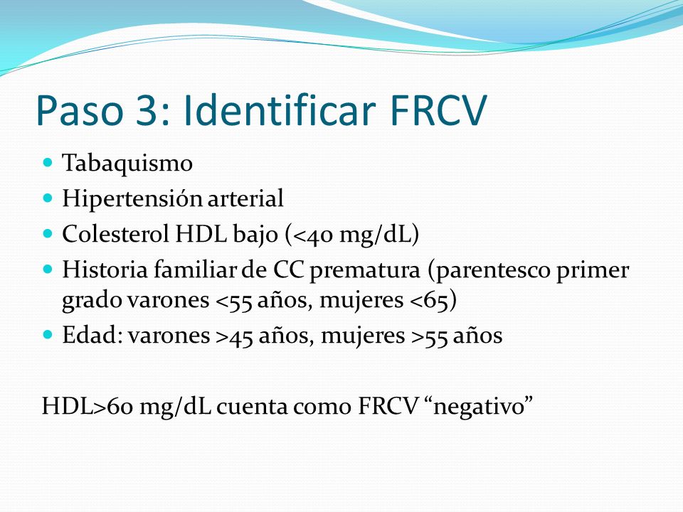 Paso 3: Identificar FRCV