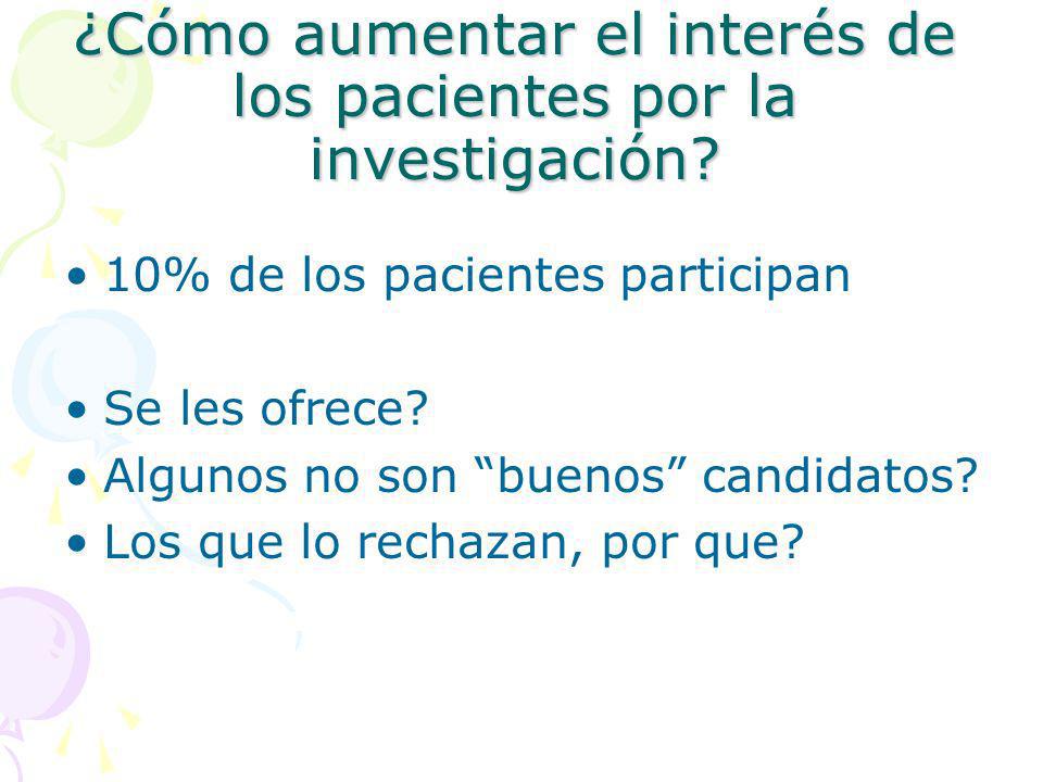 ¿Cómo aumentar el interés de los pacientes por la investigación
