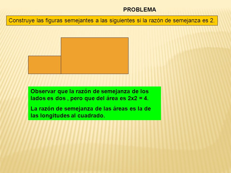 PROBLEMA Construye las figuras semejantes a las siguientes si la razón de semejanza es 2.