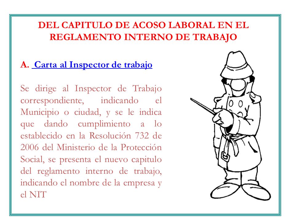 DEL CAPITULO DE ACOSO LABORAL EN EL REGLAMENTO INTERNO DE TRABAJO