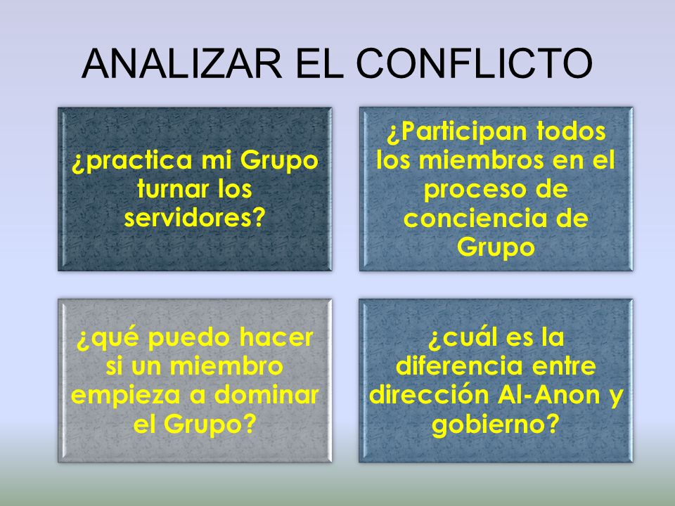 ANALIZAR EL CONFLICTO ¿practica mi Grupo turnar los servidores