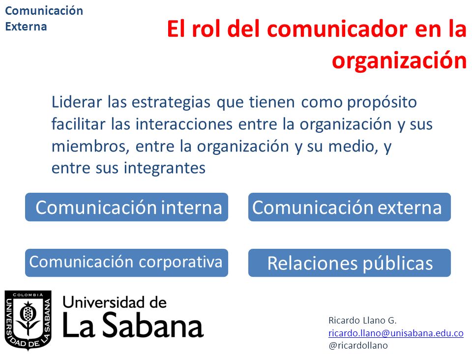 El rol del comunicador en la organización