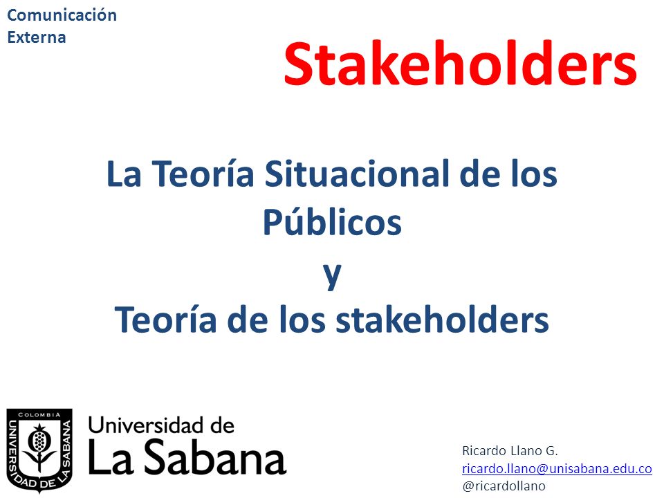 La Teoría Situacional de los Públicos Teoría de los stakeholders