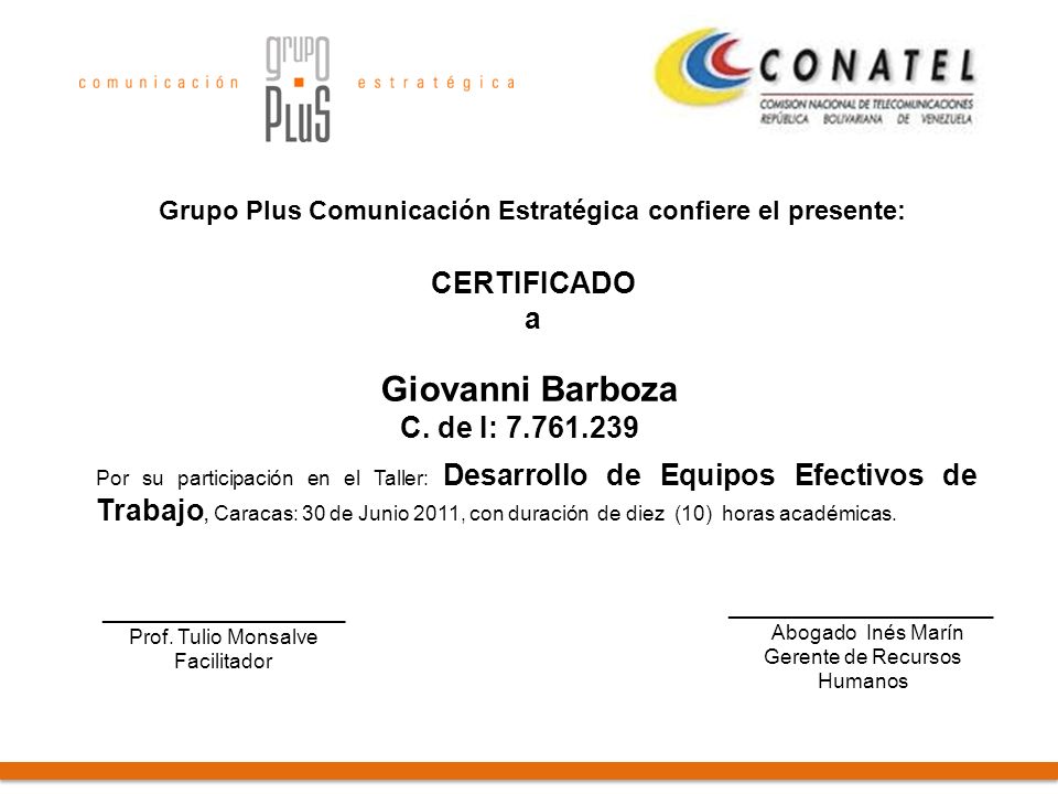 Grupo Plus Comunicación Estratégica confiere el presente: